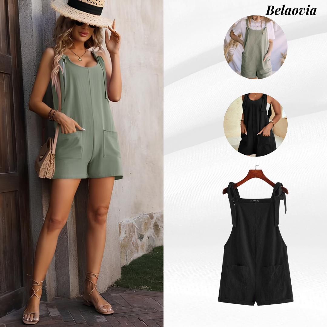 Effortless Summer Style – Sleeveless Pocketed Romper for Women
