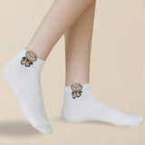 Women’s Cartoon Teddy Bear Ankle Socks – 5/10/20 Pairs Set