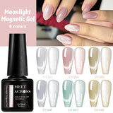 Cat Magnetic Gel Nail Polish – Pink & Silver Glitter Moonlight Effect (7ml, UV/LED Soak-Off)
