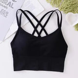 Sexy Cross-Back Sports Bra – Push-Up Support & Breathable Fit