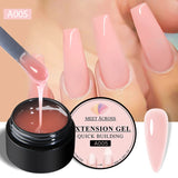 Salon-Perfect Nails at Home” – MEET ACROSS Quick Extension Gel, Fiberglass Strength + 45 Days Shine (8ml)
