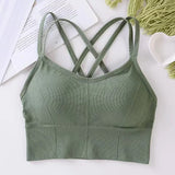 Sexy Cross-Back Sports Bra – Push-Up Support & Breathable Fit