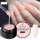 Salon-Perfect Nails at Home” – MEET ACROSS Quick Extension Gel, Fiberglass Strength + 45 Days Shine (8ml)