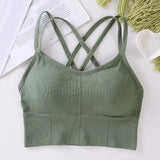 Sexy Cross-Back Sports Bra – Push-Up Support & Breathable Fit