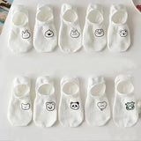 Women’s Cartoon Teddy Bear Ankle Socks – 5/10/20 Pairs Set