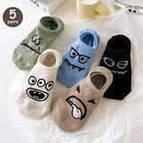 Women’s Cartoon Teddy Bear Ankle Socks – 5/10/20 Pairs Set